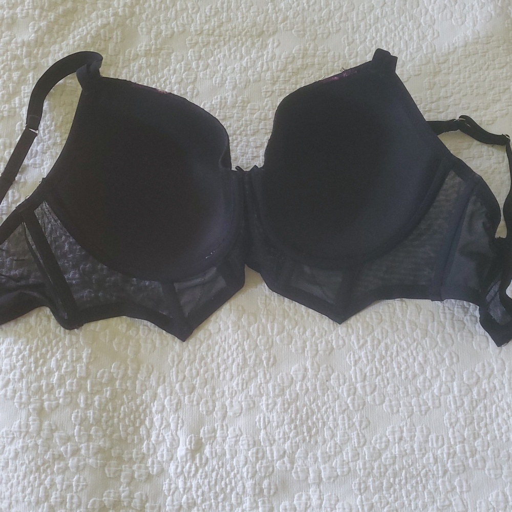 HUNKEMOLLER AMELIE PADDED UNDERWIRED LONGLINE BRA /34DDF,CAVIAR BLACK - Picture 6 of 11